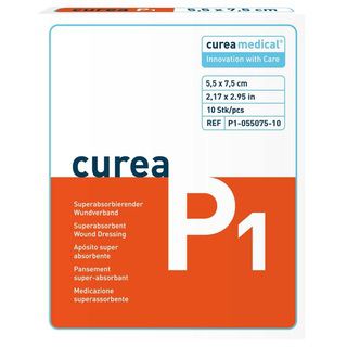 CUREA P1 superabsorb.Wundauflage 5,5x7,5 cm